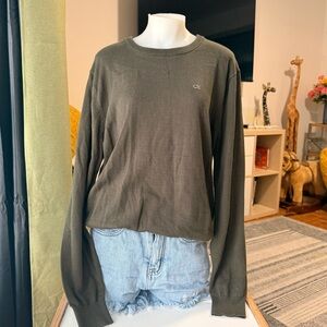 Calvin Klein Olive Crewneck Sweater Top